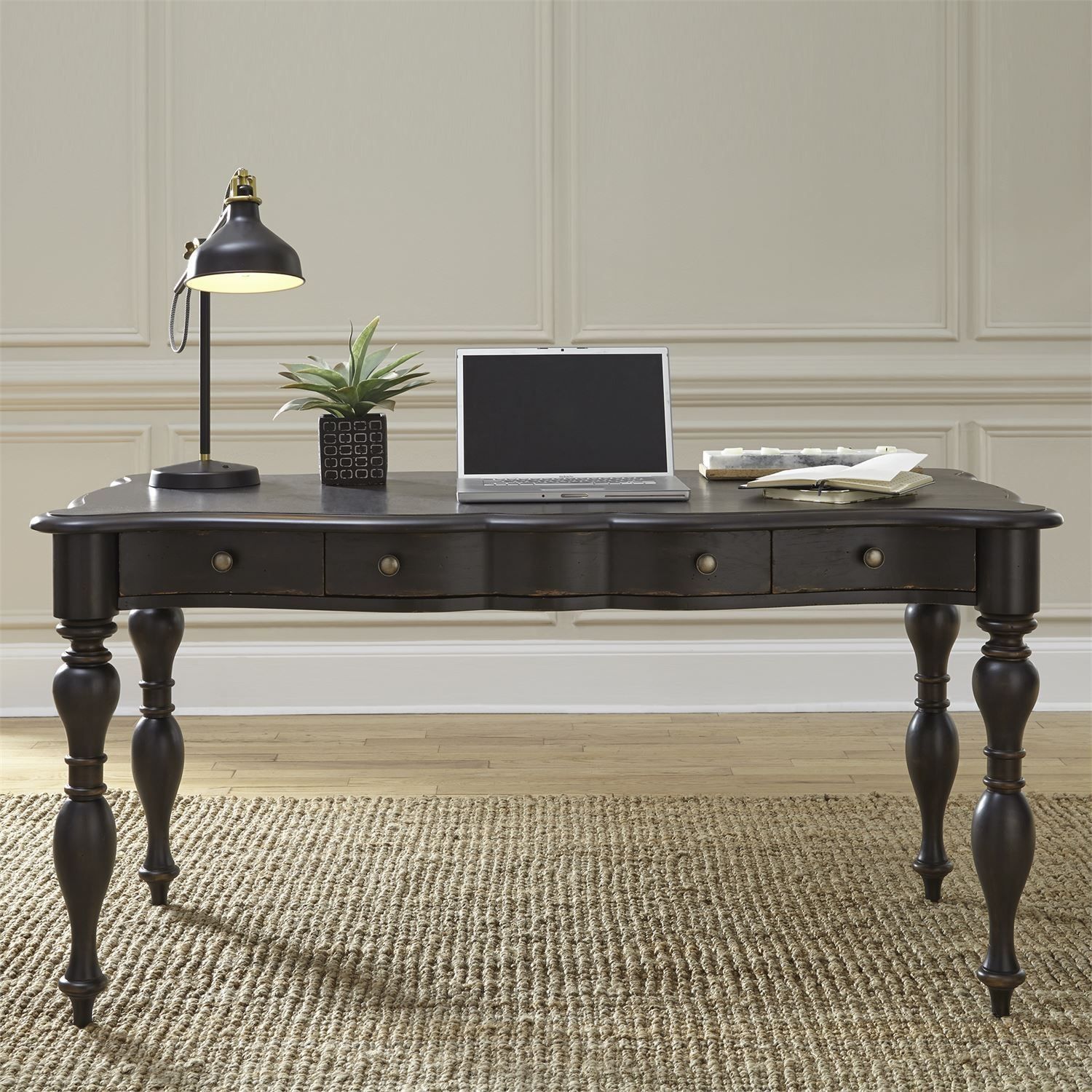 Chesapeake Wire Brushed Antique Black Writing Desk From Liberty Throughout Dark Tobacco Writing Desks (Photo 1 of 15)