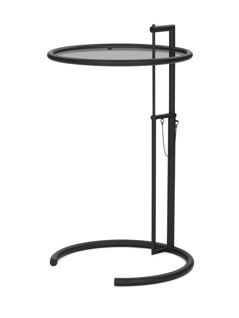 Classicon Adjustable Table E 1027 In Black And Smoked Glasseileen Within Gray Wood Adjustable Reading Tables (View 5 of 15)