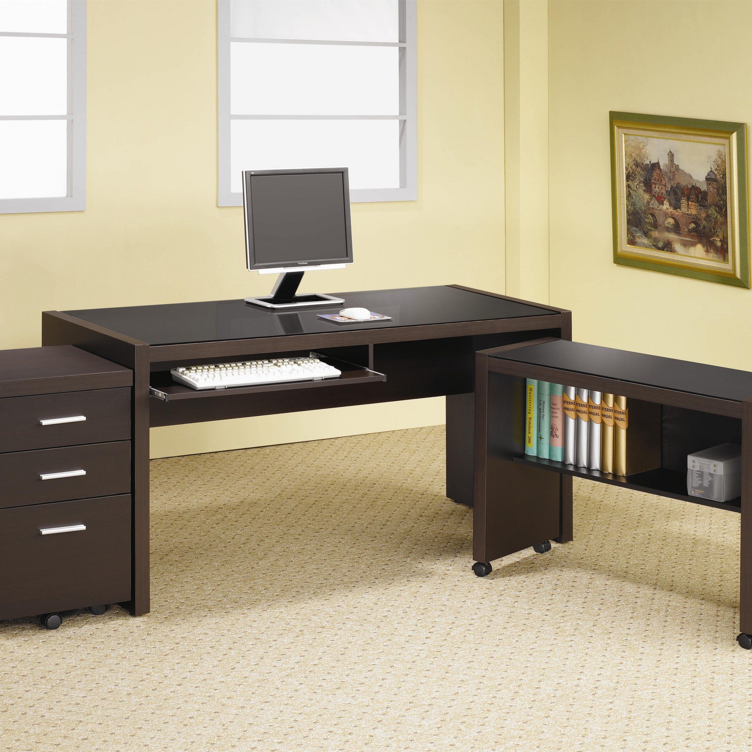 Coaster Skylar Computer Desk With Keyboard Drawer | Value City Throughout Computer Desks With Filing Cabinet (View 1 of 15)