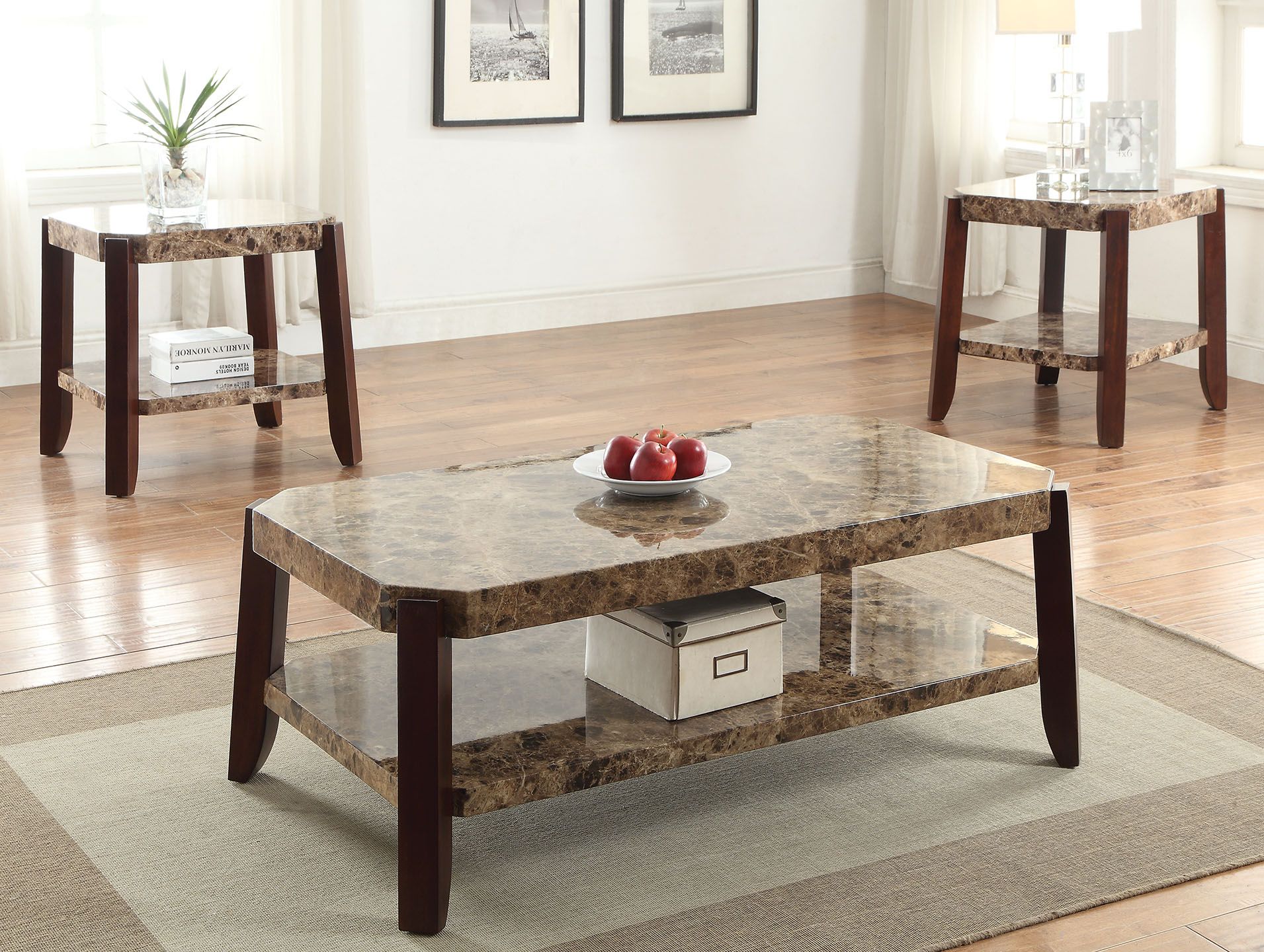 Coffee Table, Faux Marble & Brown – Veneer Faux Marble & Brown With Brown Faux Marble Writing Desks (View 12 of 15)