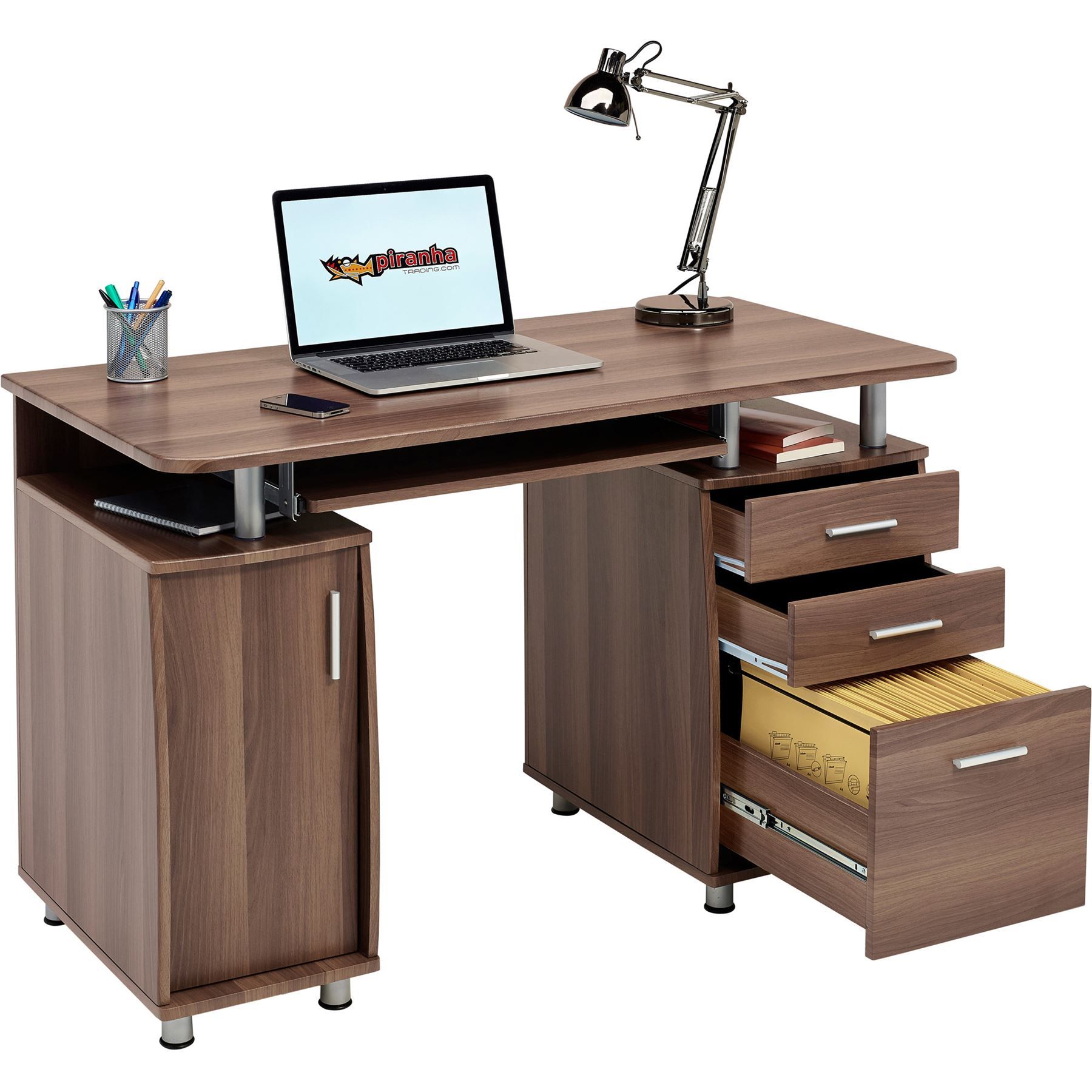 Computer Desk With Storage & A4 Filing Drawer Home Office Piranha Regarding Executive Desks With Dual Storage (Photo 15 of 15)