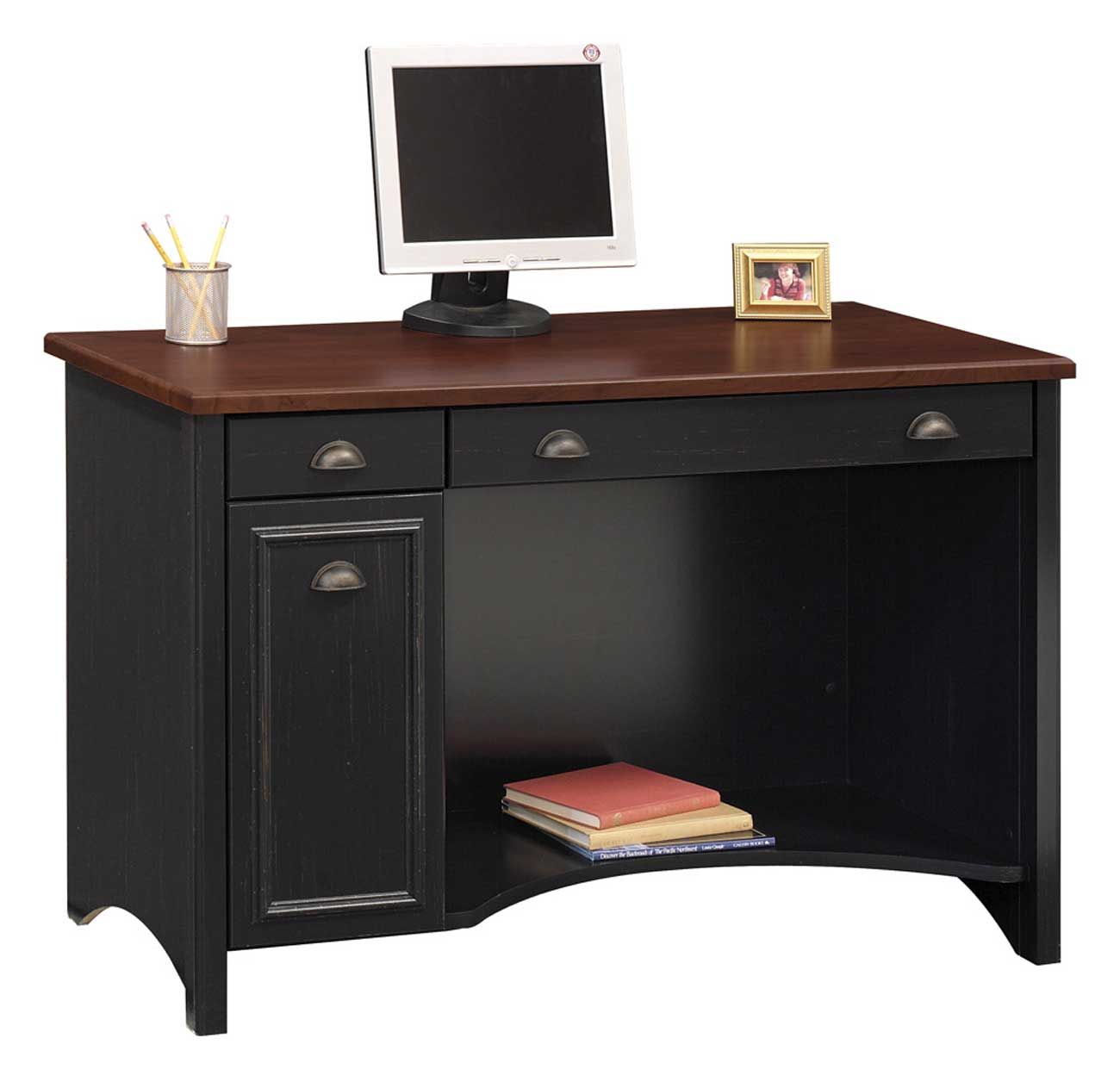 Computer Secretary Desk Home Office Pertaining To Elm Wood Black Desks (View 13 of 15)