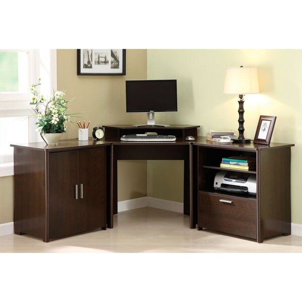 Concord Pinot Computer Desk, Storage And File Cabinet – Overstock – 7941910 With Regard To Computer Desks With Filing Cabinet (View 15 of 15)