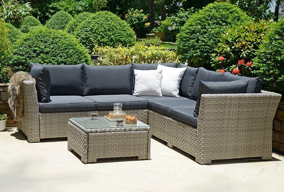 Corner Rattan Set – Garden Furniture – Out & Out Original | Garden Sofa In Brown And Yellow Sectional Corner Desks (View 6 of 15)