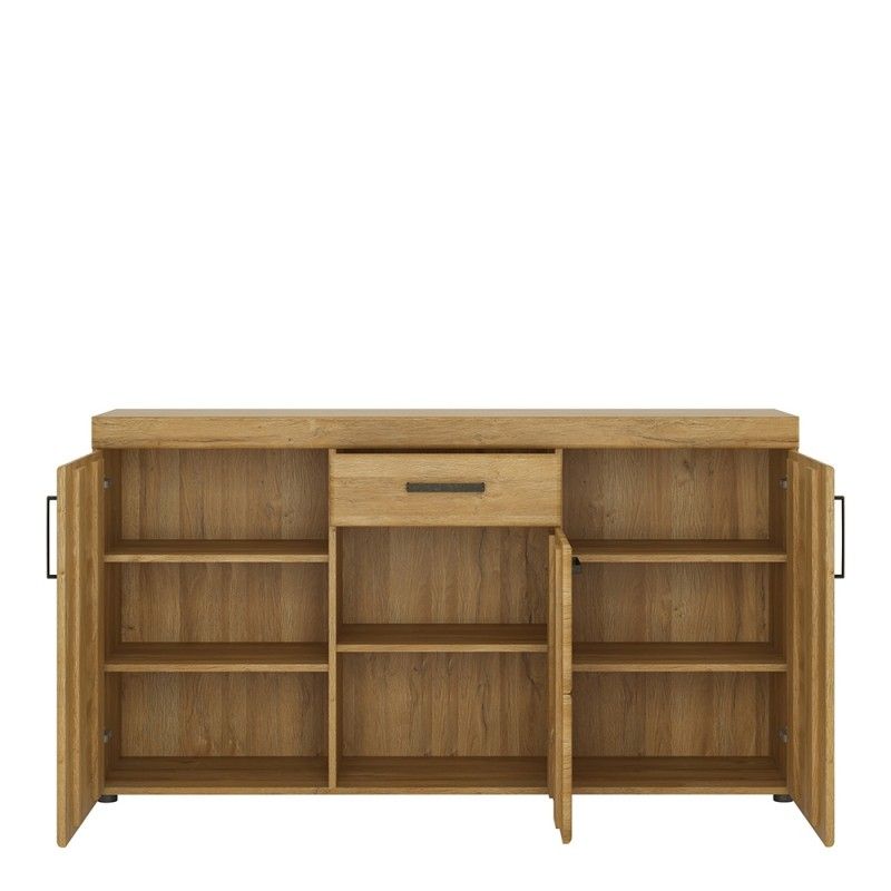 Cortina 3 Door 1 Drawer Sideboard In Grandson Oak Within Cleveland Sideboard (View 2 of 22)