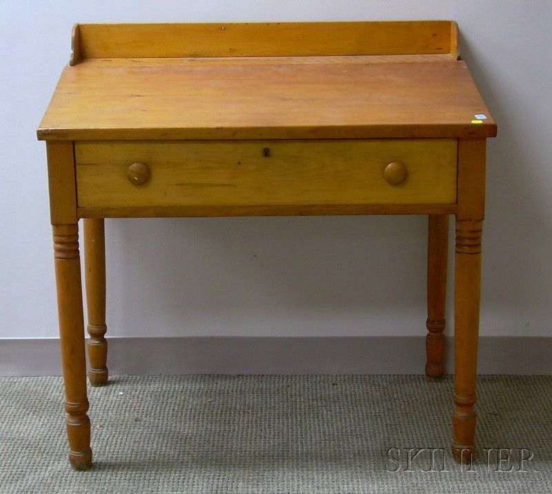 Country Pine Slant Top Schoolmaster's Desk With Drawer | Sale Number Throughout Distressed Pine Lift Top Desks (View 6 of 15)