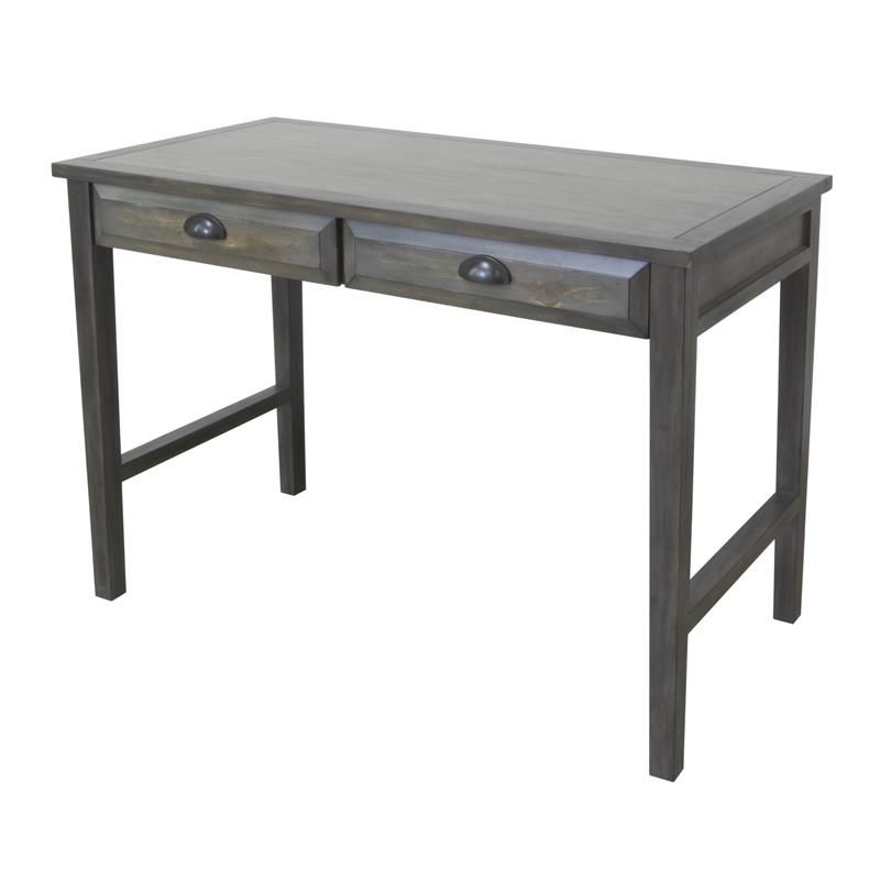 Crestview Collection 2 Drawer Wood Accent Desk In Dark Gray – Cvfvr8158 Inside Gray And Gold 2 Drawer Desks (View 13 of 15)