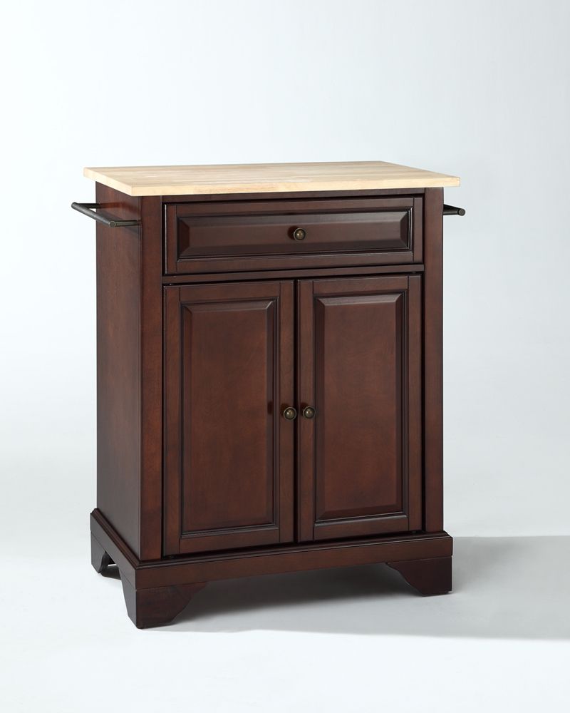 Crosley Furniture – Lafayette Natural Wood Top Portable Kitchen Island Inside Natural Wood And Black 2 Shelf Desks (View 13 of 15)