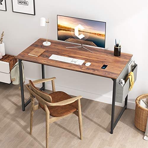 Cubicubi Computer Desk 47″ Study Writing Table For Home Office In Black Finish Modern Computer Desks (View 10 of 15)