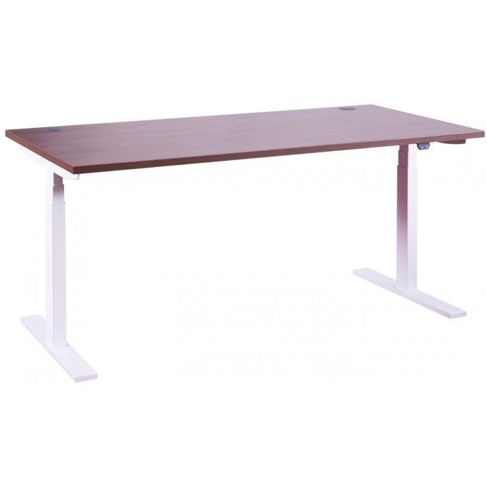 Dams Sit Stand Office Desk 1200mm – Walnut Electric Height Adjustable Regarding Walnut Adjustable Stand Up Desks (View 11 of 15)