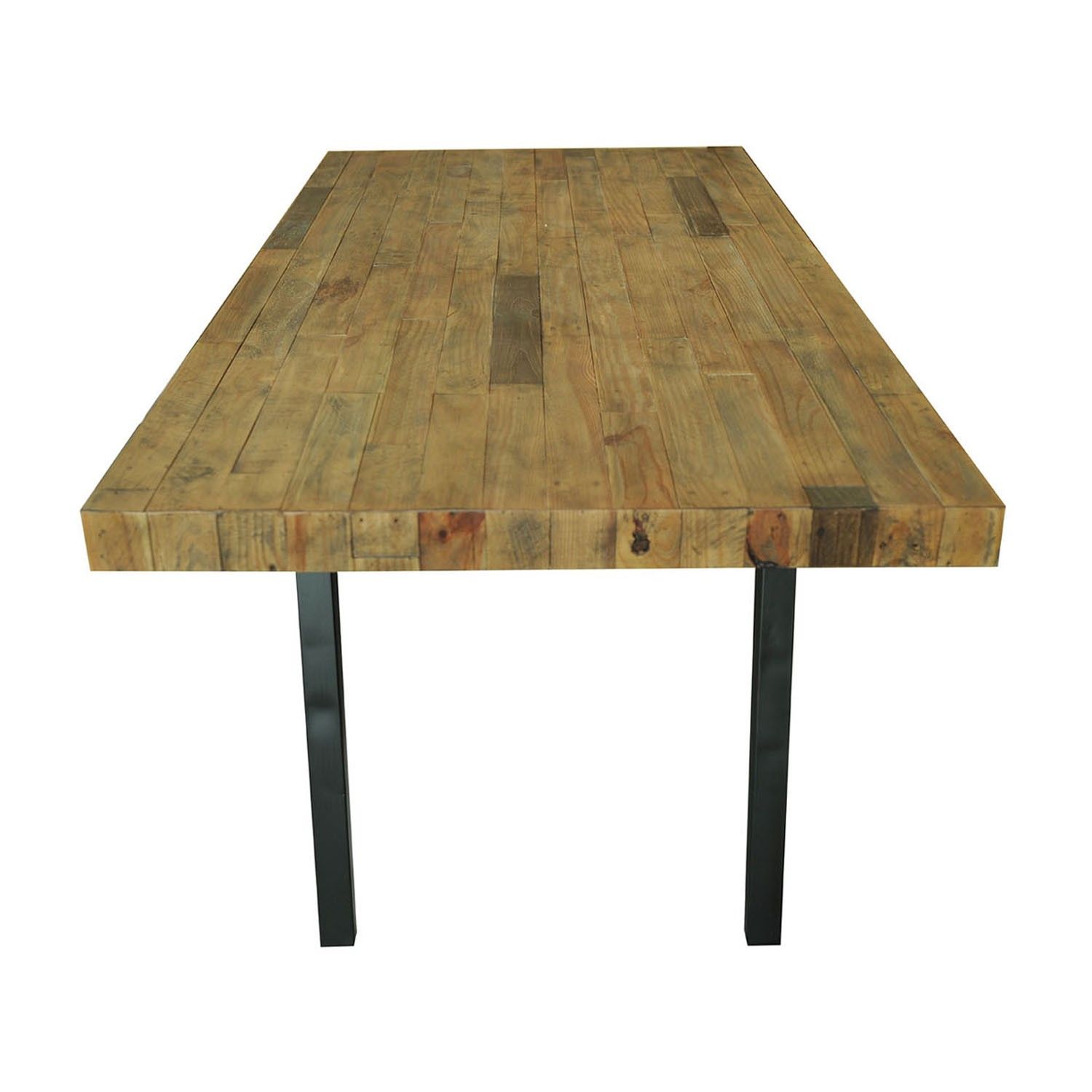 Dixon Dining Table/recycled Pine+metal/black Metal Matte/81*39*30 For Matte Black Metal Desks (View 5 of 15)