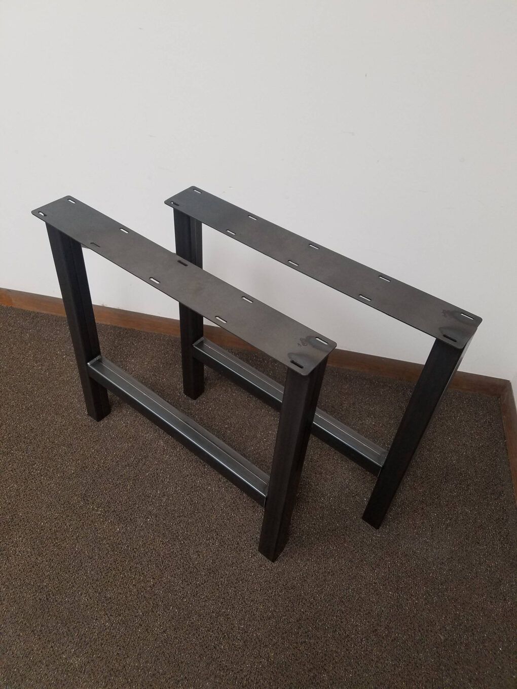 Economy Style – Heavy Duty H Frame Metal Table Legs – Econ Welding Pertaining To Matte Black Metal Desks (View 12 of 15)
