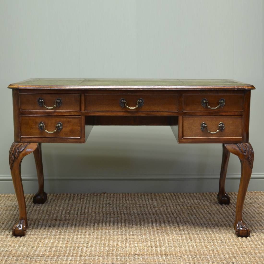 Edwardian Walnut Antique Writing Desk – Antiques World Regarding Glass And Walnut Modern Writing Desks (View 6 of 15)