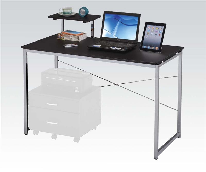 Ellis Black And Silver Metal Computer Deskacme – 92086 Regarding Black And Silver Modern Office Desks (View 13 of 15)
