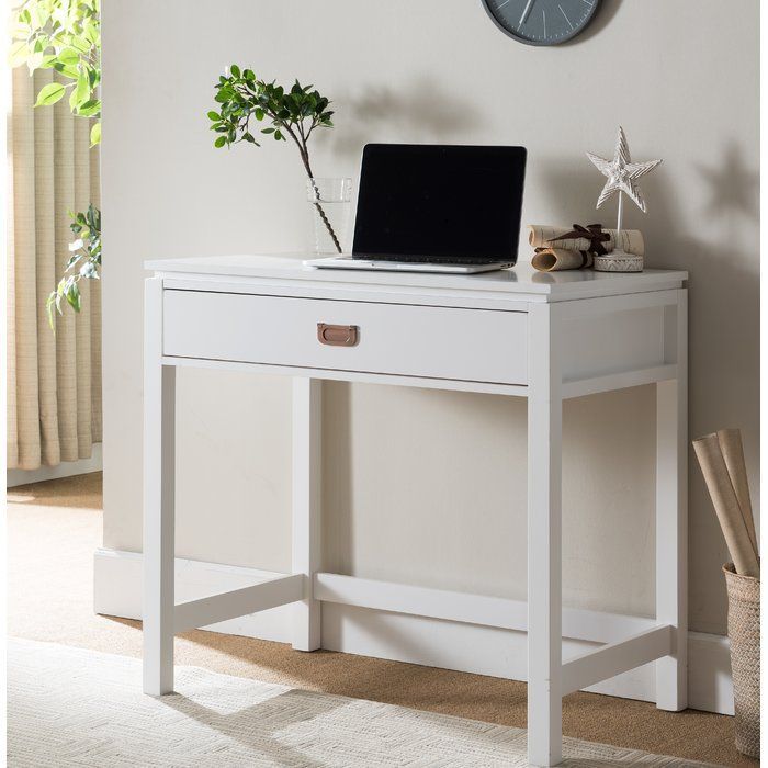 Engelke Writing Desk | Furniture, White Wood Desk, Writing Desk With Throughout White 1 Drawer Wood Laptop Desks (View 5 of 15)