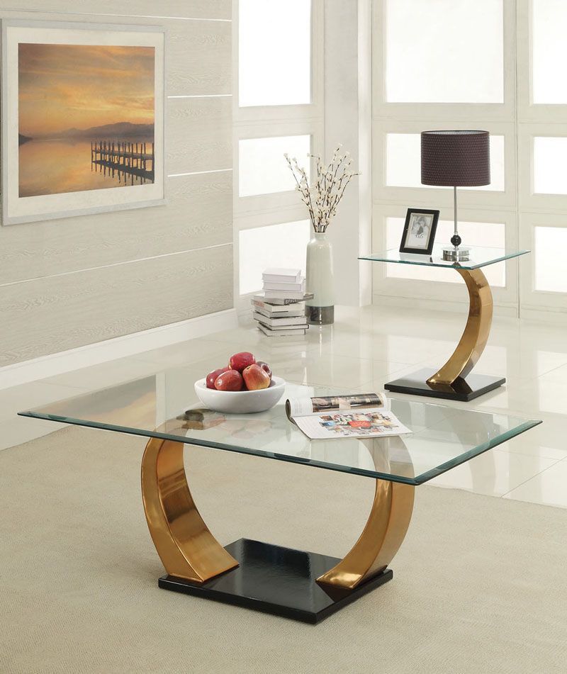 "eris" Rectangular Coffee Table | Coffee Table, Modern Glass Coffee Regarding Glass And Gold Rectangular Desks (View 3 of 15)