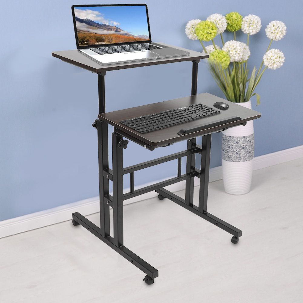 Faginey Adjustable Standing Laptop Desk,60cm Adjustable Height Stand Up Throughout Cherry Adjustable Stand Up Desks (View 6 of 15)