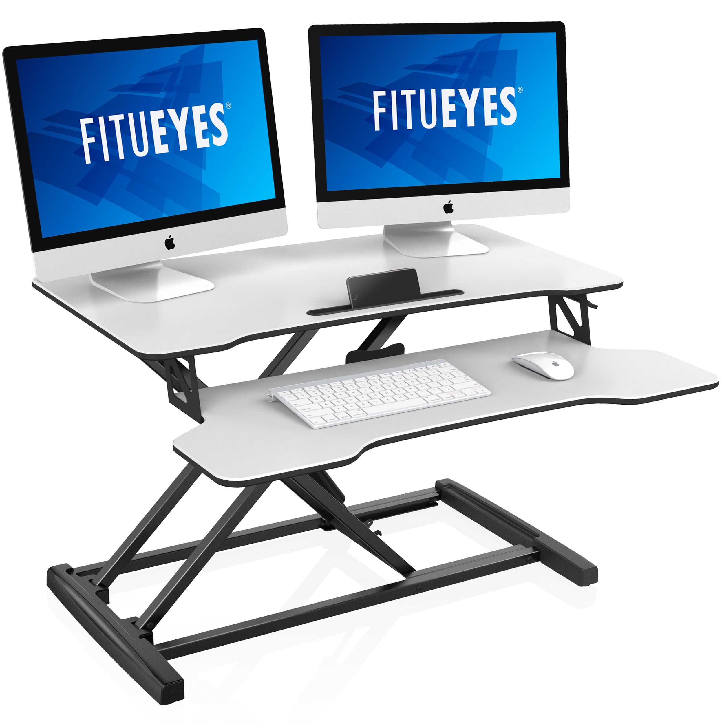 Fitueyes 32 Inch Standing Desk Stand Up Desk Sit To Stand Height Pertaining To White Adjustable Stand Up Desks (View 15 of 15)