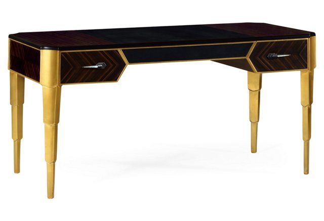 Fitz Writing Desk, Espresso/gold | Luxury Desk Inside Gold And Wood Glam Modern Writing Desks (View 15 of 15)