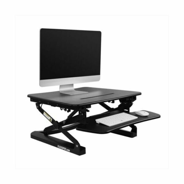 Flexispot 27" Wide Platform Standing Desk Removable Keyboard Tray Black Throughout Graphite Convertible Desks With Keyboard Shelf (View 11 of 15)