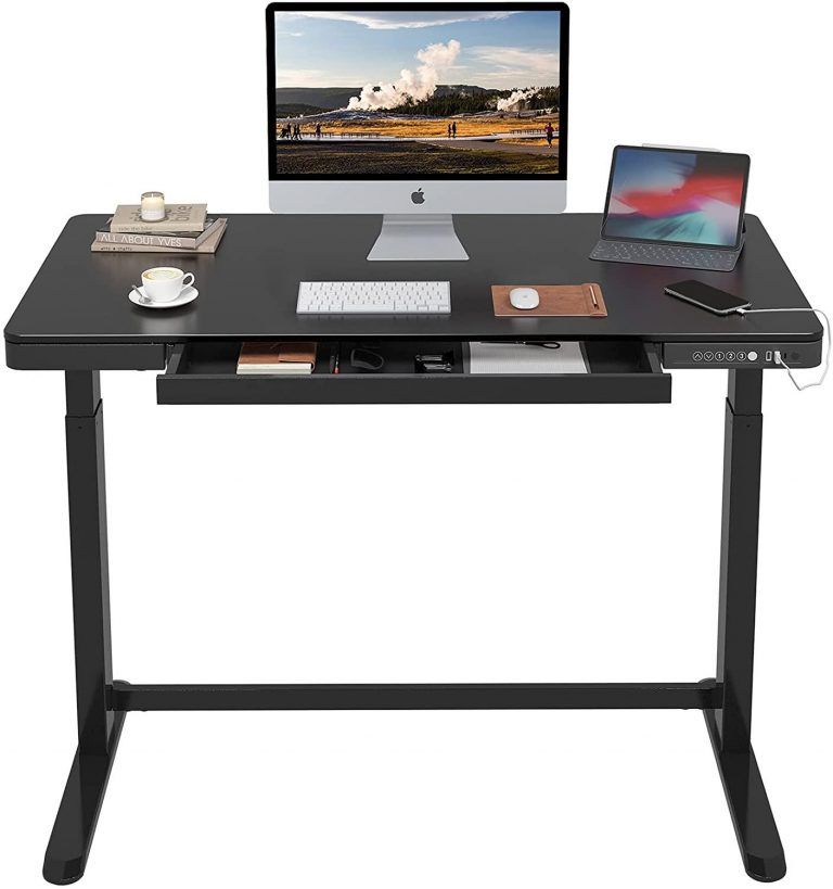Flexispot Standing Desk With Drawers Electric Stand Up Desk 48 X 24 In Writing Desks With Usb Port (View 4 of 15)