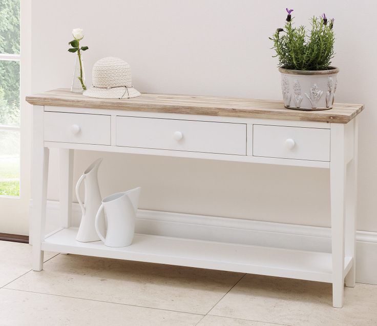 Florence 3 Drawers Console Table – White For Sale Online | Ebay | White Intended For Rubbed White Console Tables (View 8 of 15)
