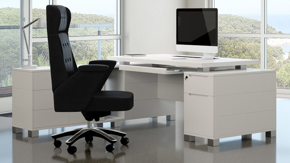 Ford Desk With Return – White | Office Furniture Modern, Contemporary Within White Modern Nested Office Desks (Photo 13 of 15)