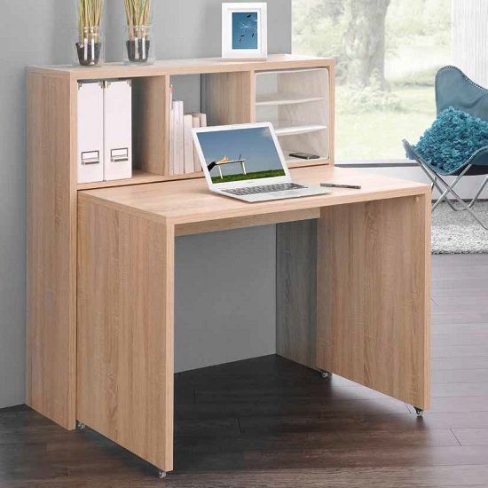 Fraser Contemporary Computer Desk In Sonoma Oak 28301 | Contemporary Within Sonoma Oak Writing Desks (View 8 of 15)