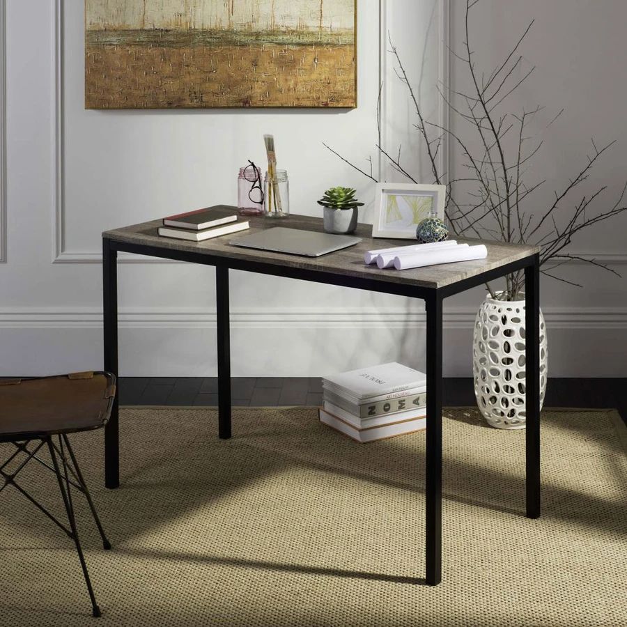 Gamble Writing Desk In 2021 | Black Writing Desk, Contemporary Desk Inside Black And Gray Oval Writing Desks (View 5 of 15)