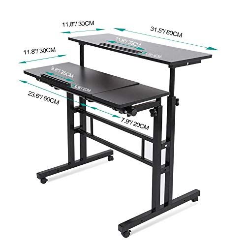 Get Mobile Stand Up Desk Black Multi Purpose Height Adjustable Laptop In Black Adjustable Laptop Desks (View 13 of 15)