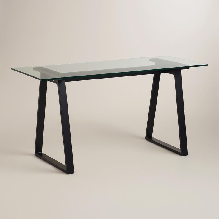 Glass And Blackened Metal Colton Mix & Match Desk | Glass Desk Office Pertaining To Glass Walnut Wood And Black Metal Office Desks (View 11 of 15)