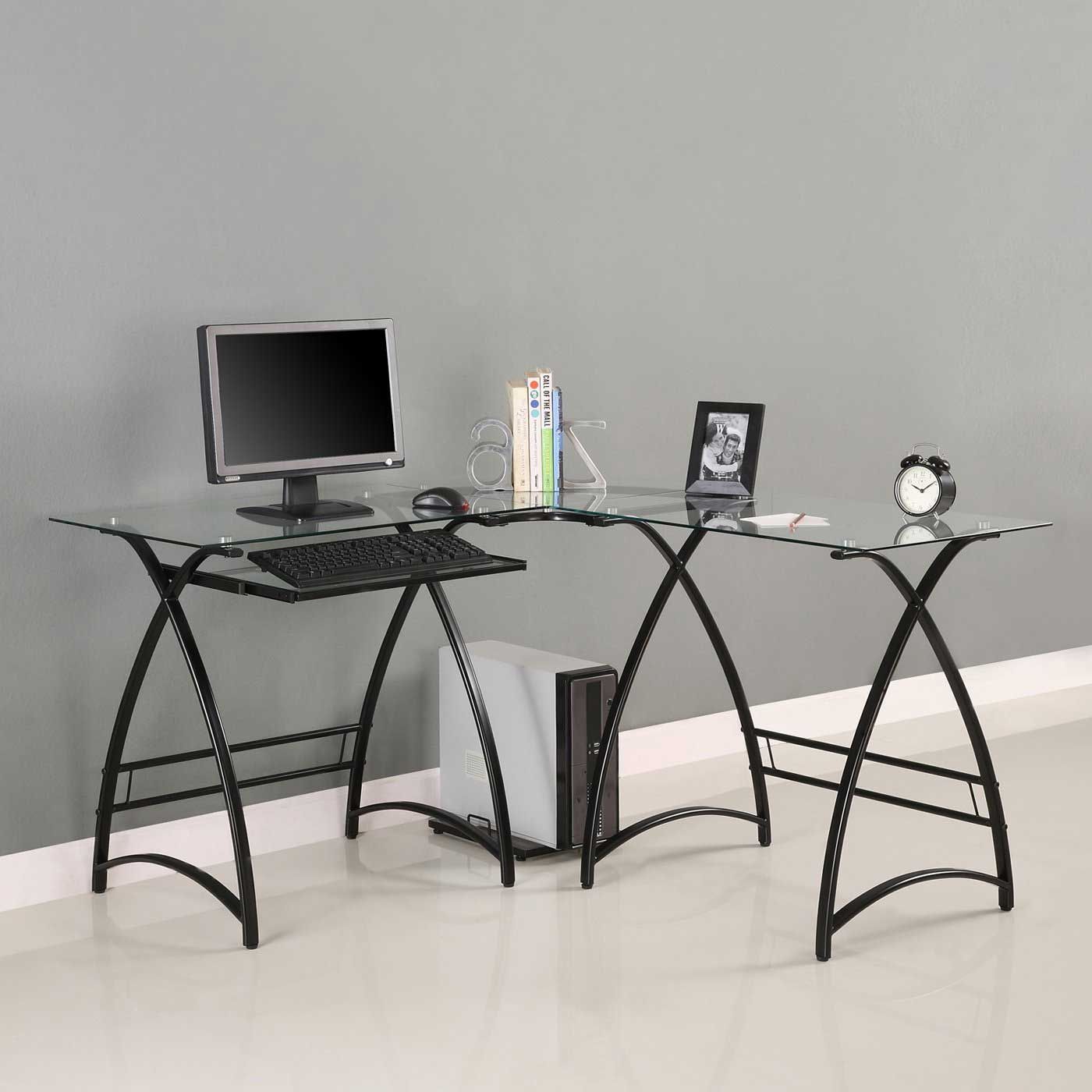 Glass Office Desk Famous Manufacturer Reviews For Black Glass And Natural Wood Office Desks (View 8 of 15)