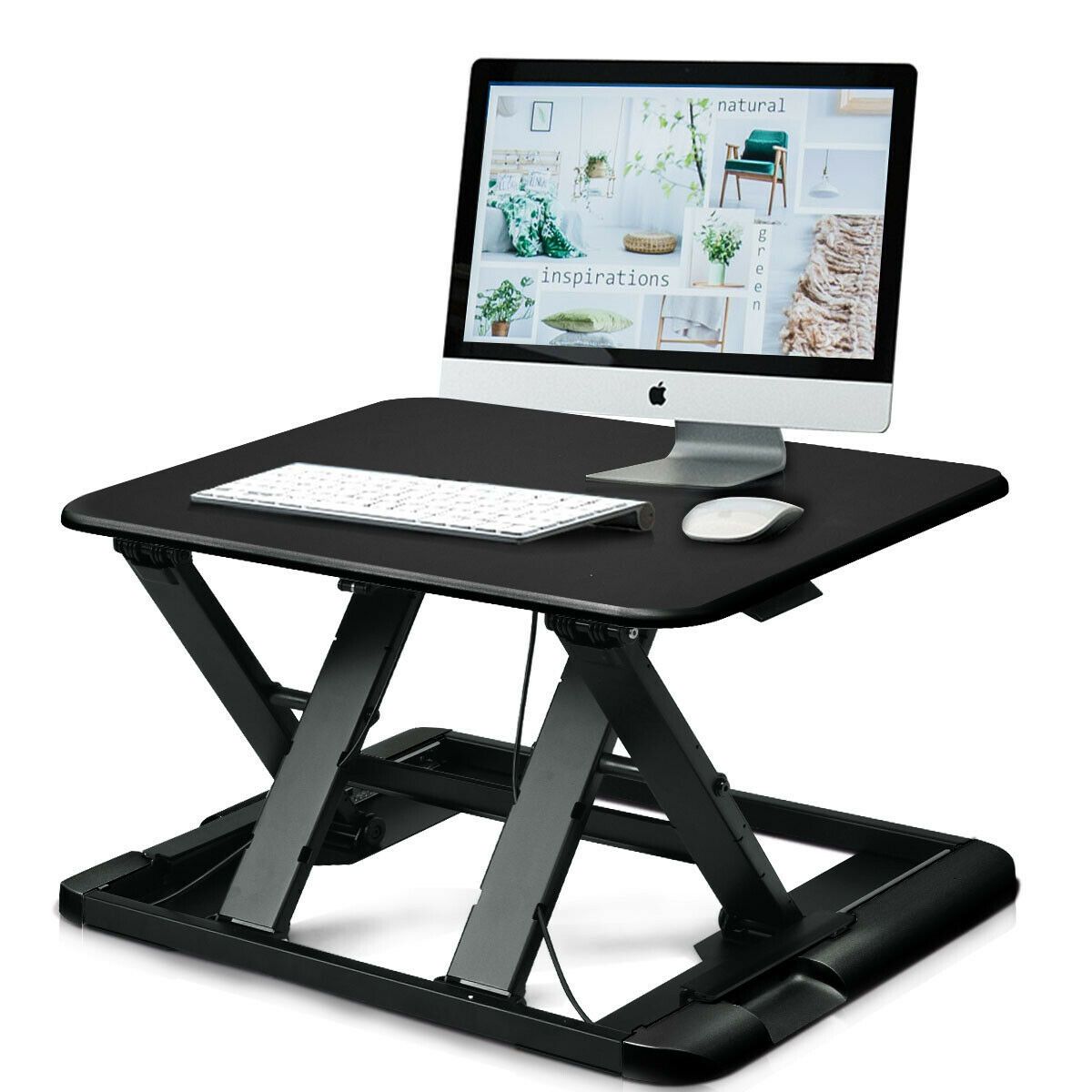 Gymax Adjustable Height Sit/stand Desk Computer Lift Riser Laptop Work With Regard To Adjustable Electric Lift Desks (View 11 of 15)