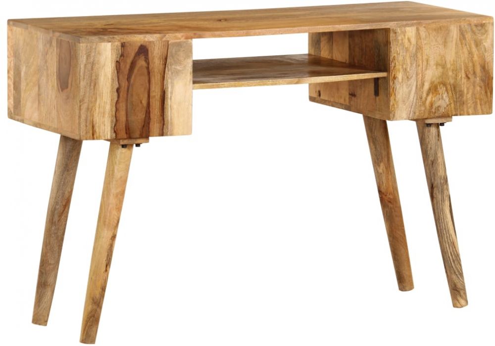H4home Mid Century Modern Writing Desk Solid Mango Wood Scandinavian With Mango Wood Writing Desks (View 9 of 15)