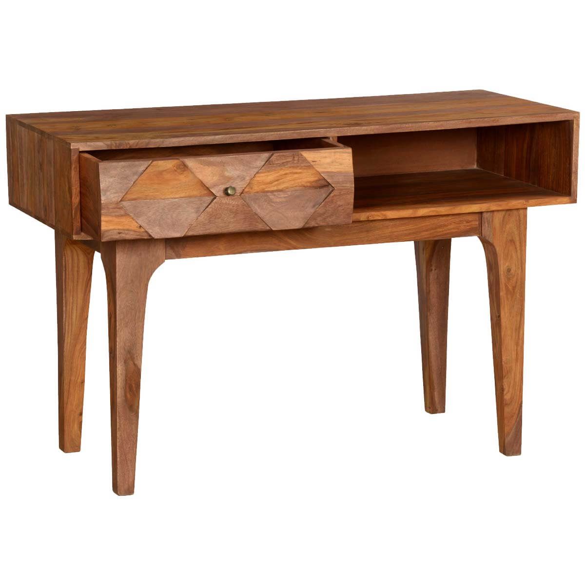 Hand Carved Diamonds Solid Wood Hall Writing Desk Intended For Hand Rubbed Wood Office Writing Desks (View 9 of 15)