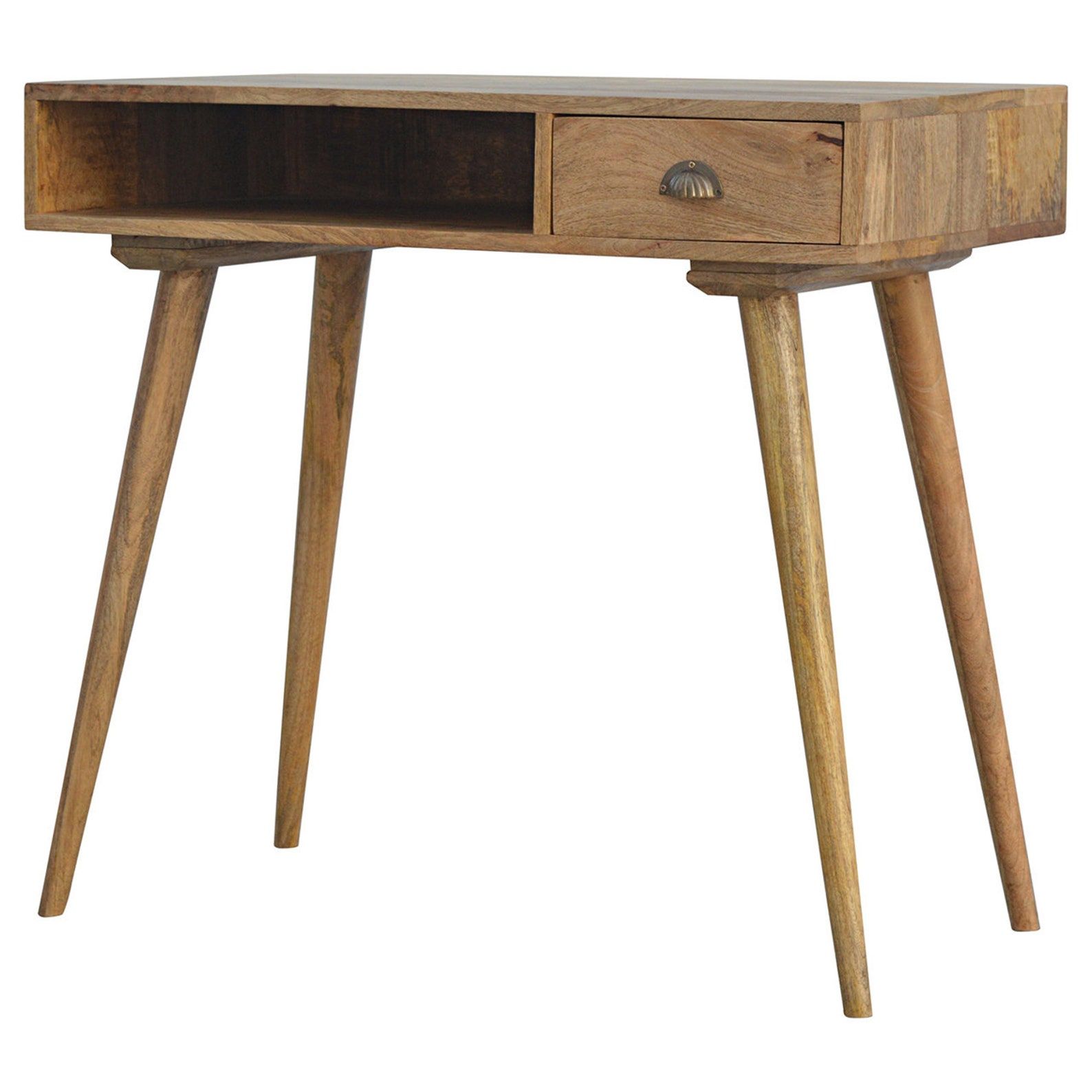 Handmade Solid Wood Writing Desk Nordic Style Mango Wood | Etsy In Mango Wood Writing Desks (View 11 of 15)