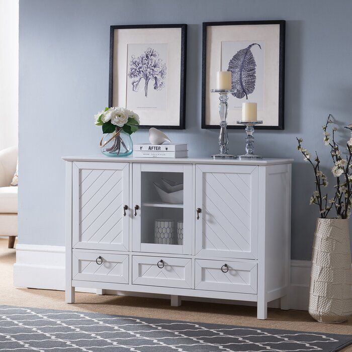 Highland Dunes Dancy Traditional 3 Drawer Accent Cabinet | Wayfair In Matte White 3 Drawer Wood Desks (View 12 of 15)