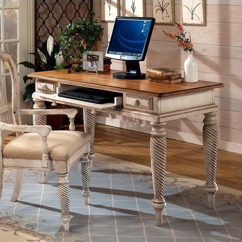 Hillsdale Wilshire Wood Writing Desk In Antique White – 4508d In White Wood Modern Writing Desks (Photo 10 of 15)
