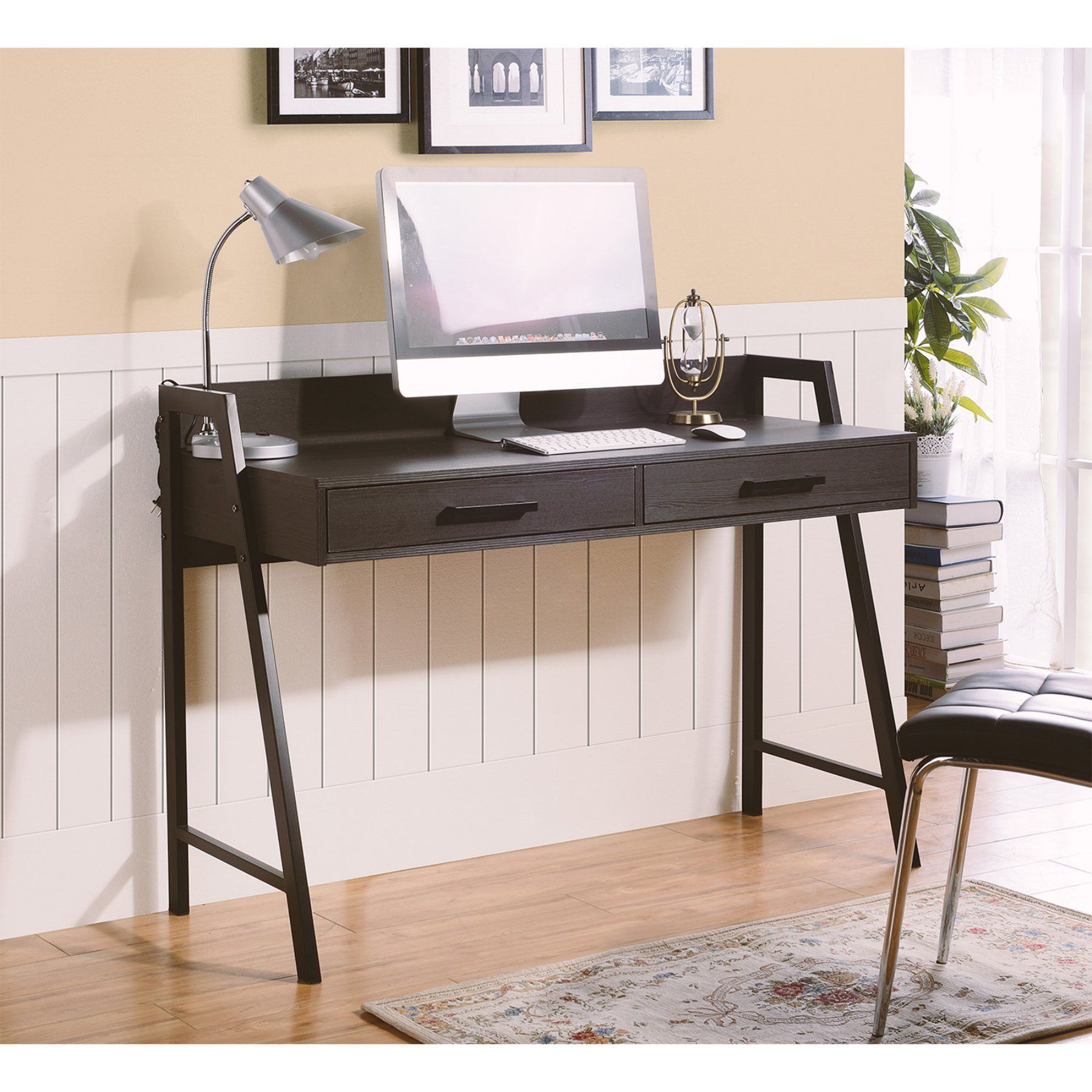 Homestar Rosalind Writing Desk – Dark Oak – Z1610956 | Oak Finish, Wood Intended For Gray Wash Wood Writing Desks (View 8 of 15)