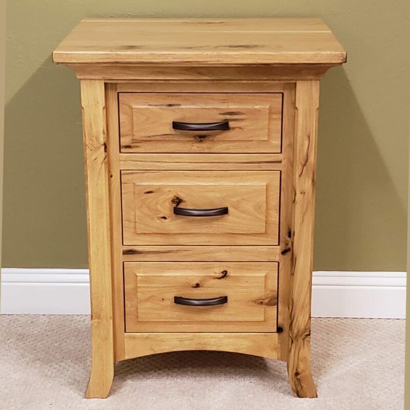 Homestead Hickory Nightstand – Real Solid Wood Furniture In Hickory Wood 5 Drawer Pedestal Desks (View 1 of 15)
