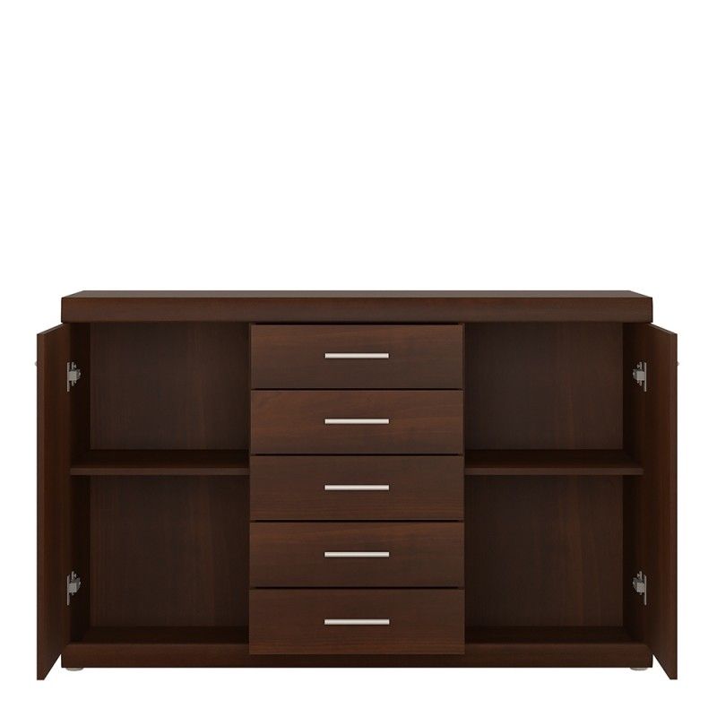 Imperial 2 Door 5 Drawer Sideboard In Dark Mahogany Melamine Within Cleveland Sideboard (View 10 of 22)