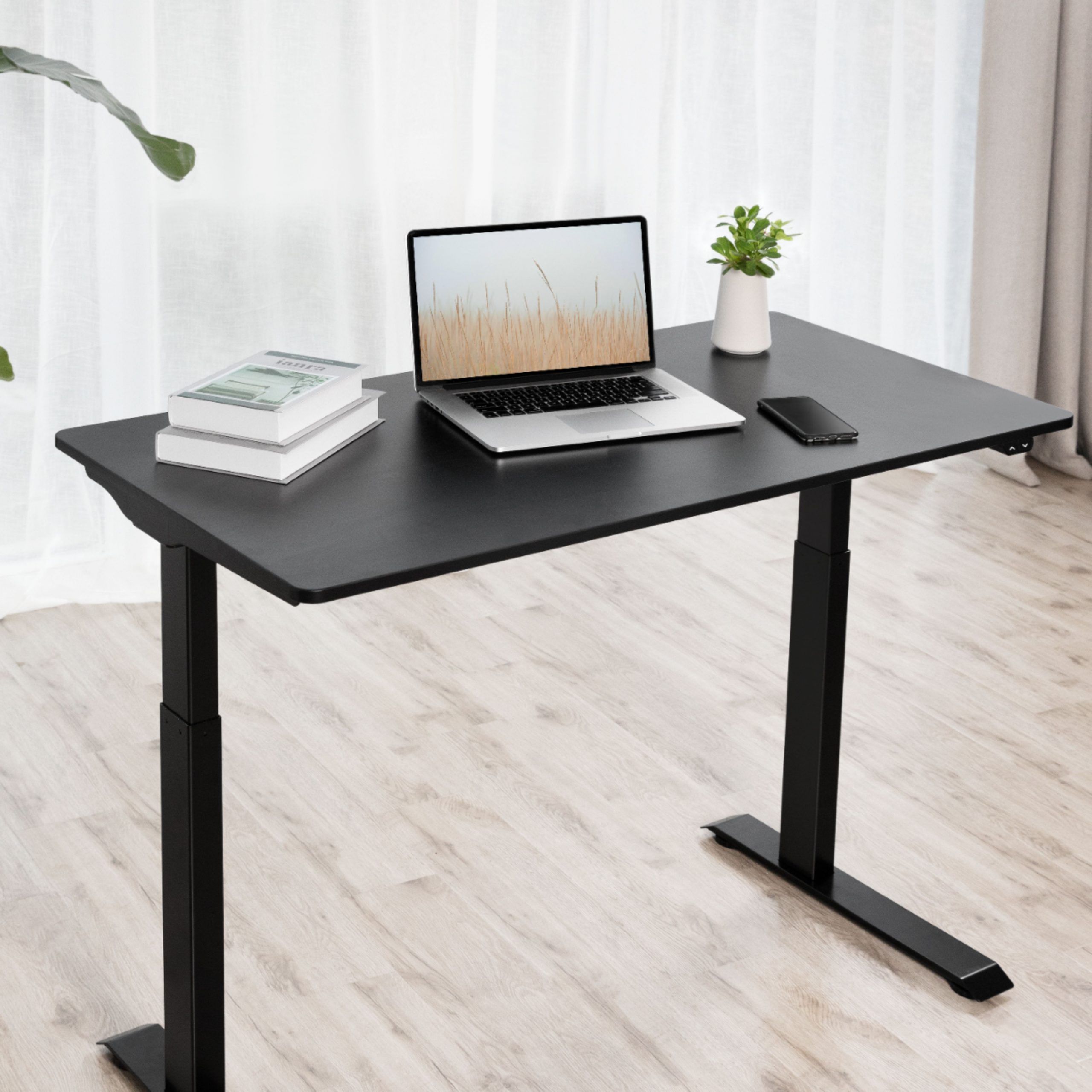 Insignia™ Adjustable Standing Desk With Electronic Controls Black Ns Regarding Espresso Adjustable Stand Up Desks (View 1 of 15)
