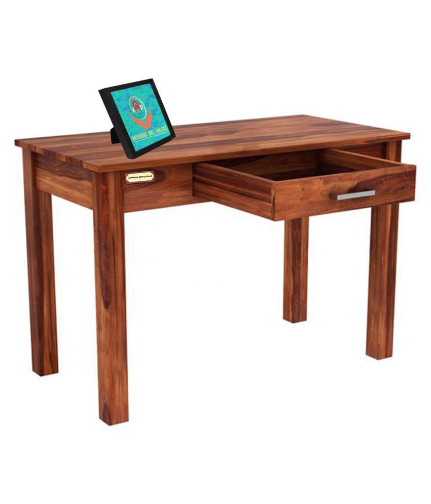 Kap Solid Sheesham Wood Study And Writing Tables For Offices And Home With Natural And White 1 Drawer Writing Desks (View 12 of 15)