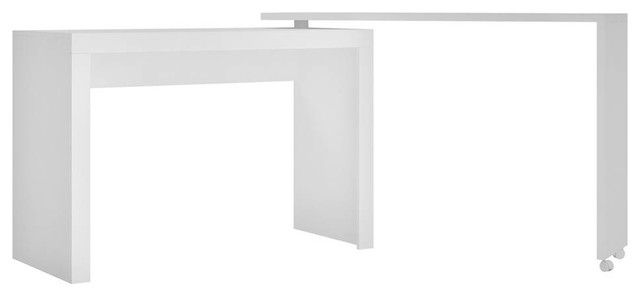 L Shape Nesting Office Desk In White – Contemporary – Desks And Hutches Intended For Tobacco Modern Nested Office Desks (View 14 of 15)
