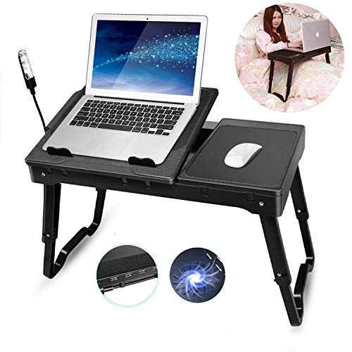 Laptop Bed Table Tray, Teqhome Adjustable Laptop Bed Stand, Portable Throughout Green Adjustable Laptop Desks (Photo 7 of 15)