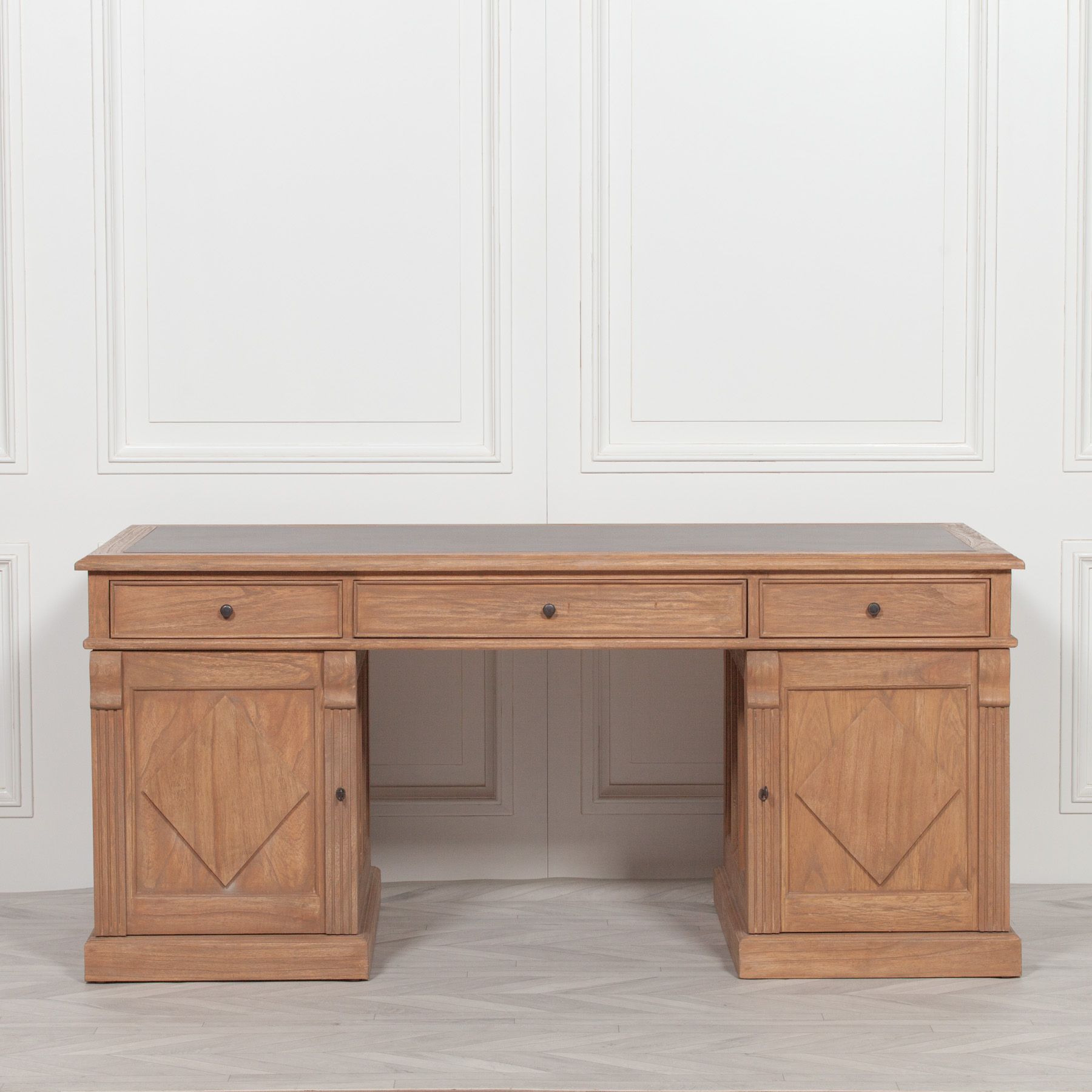 Large Rustic Writing Desk With Cupboards – Saint Décor Throughout Rustic Acacia Wooden Writing Desks (View 15 of 15)