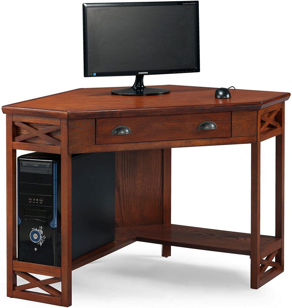 Leick Corner Computer And Writing Desk, Oak Finish – Leick Furniture Intended For Oak Corner Computer Writing Desks (View 3 of 15)