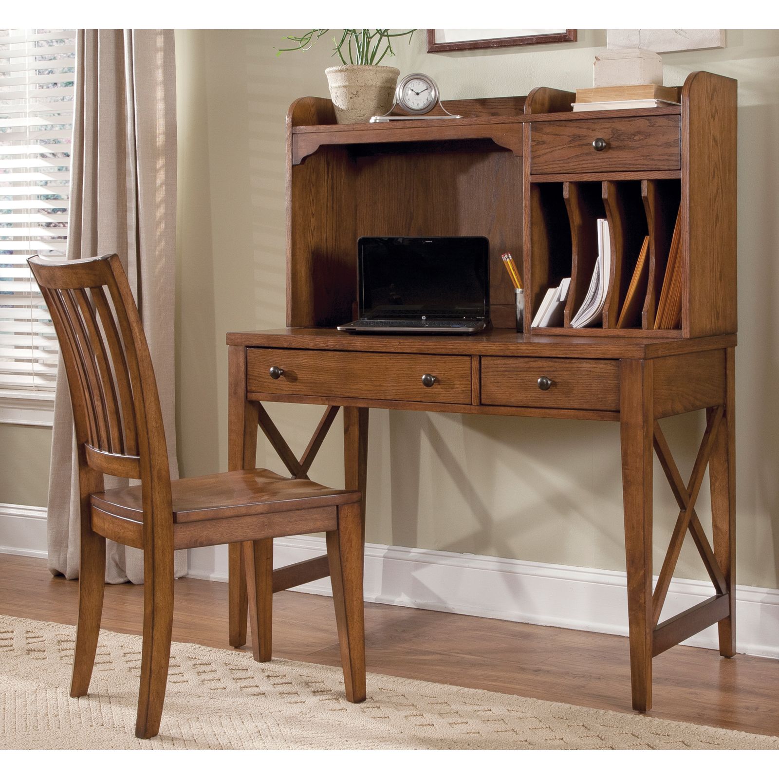 Liberty Furniture Hearthstone Writing Desk With Optional Hutch – Rustic In Oak Computer Writing Desks (View 6 of 15)
