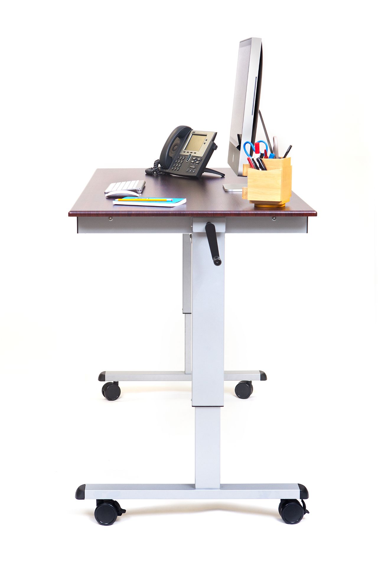 Luxor 60″ Hand Crank Adjustable Stand Up Desk – Notsitting With Regard To Cherry Adjustable Stand Up Desks (Photo 13 of 15)
