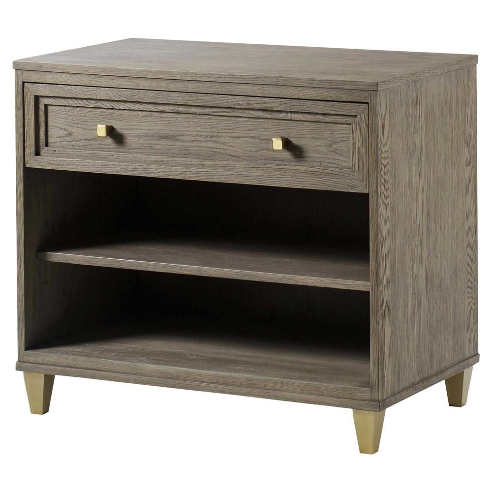 Maison 55 Claiborne Modern Classic Grey Wood 1 Drawer Nightstand Within Smoke Gray Wood 1 Drawer Desks (View 5 of 15)